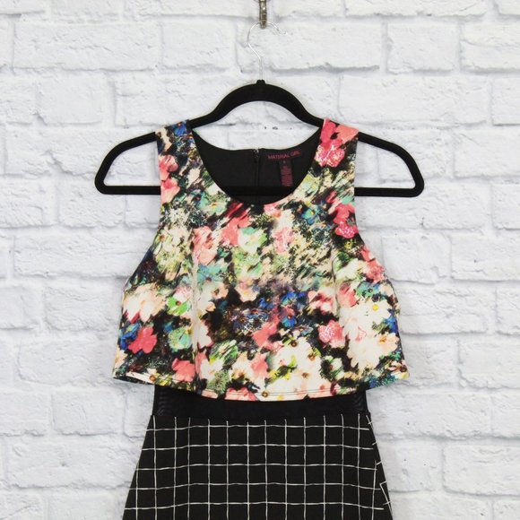 MATERIAL GIRL Sheer Mid Section Short Dress Size S - Picture 2 of 10